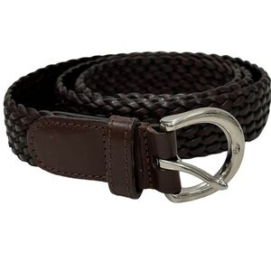 Coach braided belt size M Coach 5922 Tan Brown Braided Leather Belt Brass Buckle 40  main image 3